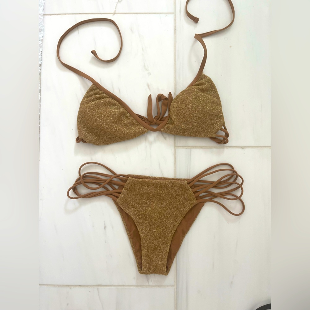 Miss Bikini gold bikini size Large, runs small